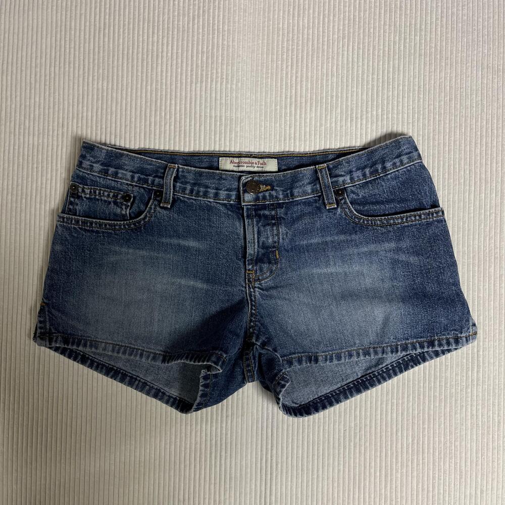 Abercrombie & Fitch Shorts Womens 4 Blue Denim Hot Pants Made USA 5-Pocket